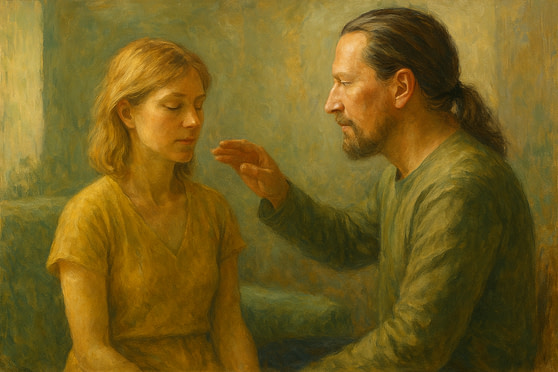 Hypnose-Ablauf Entspannte Situation bei einer Hypnose Sitzung